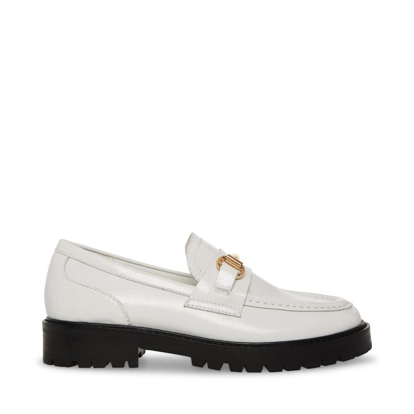 Loafers Steve Madden Mistor Cuero Mujer Blancas | ES QK3SE6